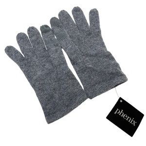 PHENIX 100% Cashmere NEW Knit Gloves Gray NEW